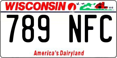 WI license plate 789NFC