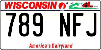 WI license plate 789NFJ
