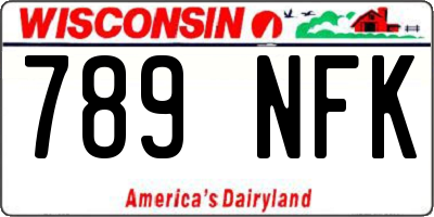 WI license plate 789NFK