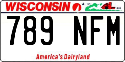 WI license plate 789NFM