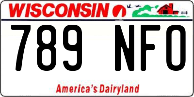 WI license plate 789NFO