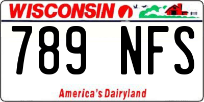 WI license plate 789NFS