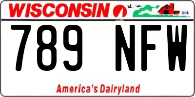 WI license plate 789NFW