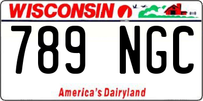 WI license plate 789NGC
