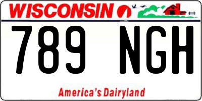 WI license plate 789NGH