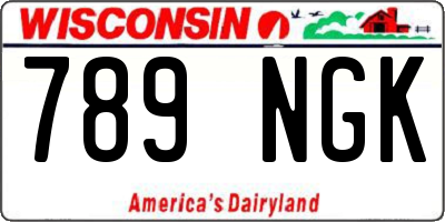 WI license plate 789NGK