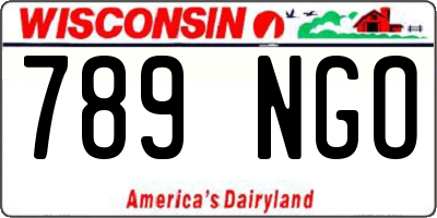 WI license plate 789NGO