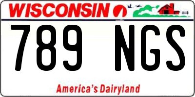 WI license plate 789NGS