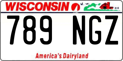 WI license plate 789NGZ