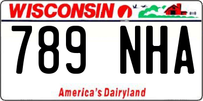 WI license plate 789NHA