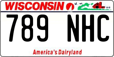 WI license plate 789NHC