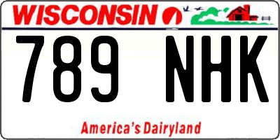WI license plate 789NHK