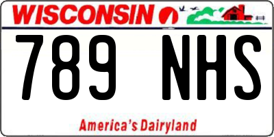 WI license plate 789NHS