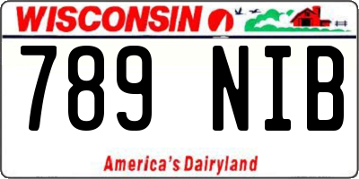 WI license plate 789NIB