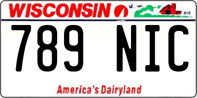 WI license plate 789NIC