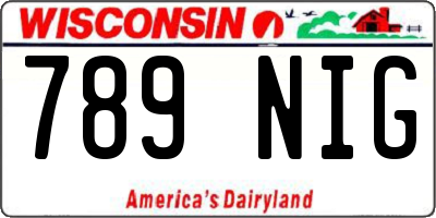 WI license plate 789NIG