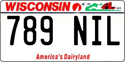 WI license plate 789NIL