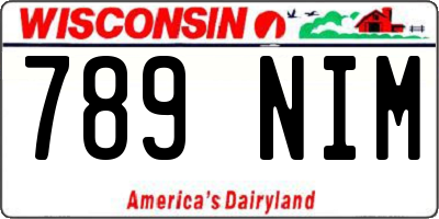 WI license plate 789NIM