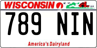 WI license plate 789NIN