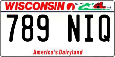 WI license plate 789NIQ
