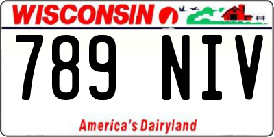 WI license plate 789NIV