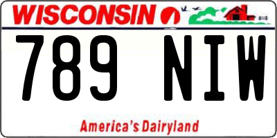 WI license plate 789NIW