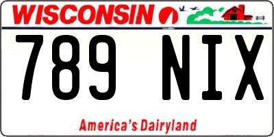 WI license plate 789NIX