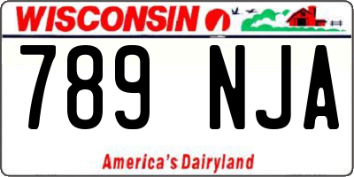 WI license plate 789NJA