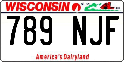 WI license plate 789NJF