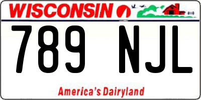 WI license plate 789NJL