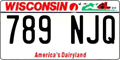 WI license plate 789NJQ
