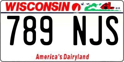 WI license plate 789NJS