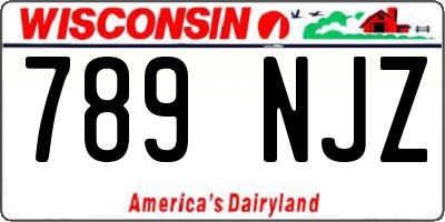 WI license plate 789NJZ