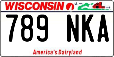WI license plate 789NKA