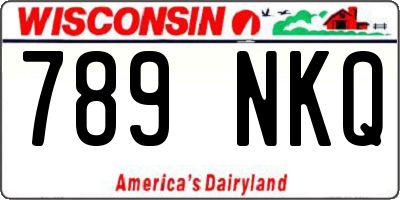WI license plate 789NKQ