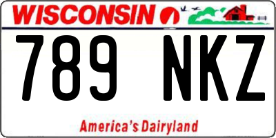 WI license plate 789NKZ