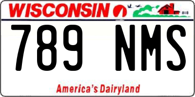 WI license plate 789NMS