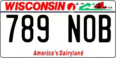 WI license plate 789NOB