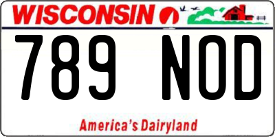 WI license plate 789NOD