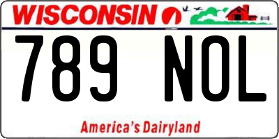 WI license plate 789NOL