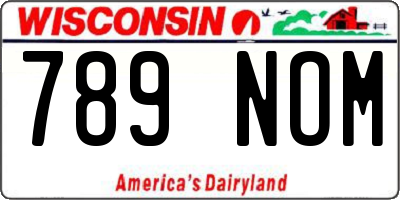 WI license plate 789NOM
