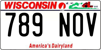 WI license plate 789NOV