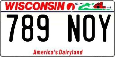 WI license plate 789NOY