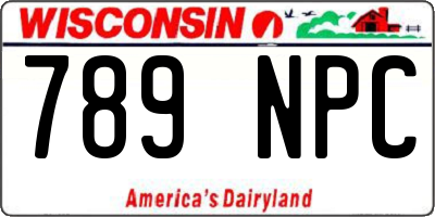 WI license plate 789NPC