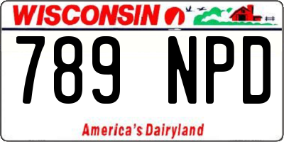 WI license plate 789NPD