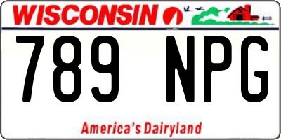 WI license plate 789NPG