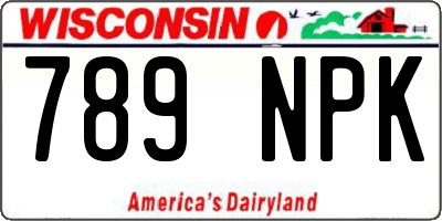 WI license plate 789NPK