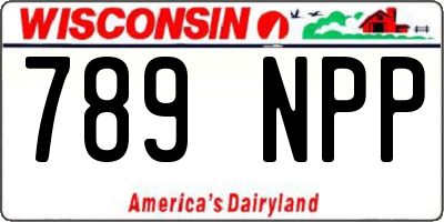 WI license plate 789NPP