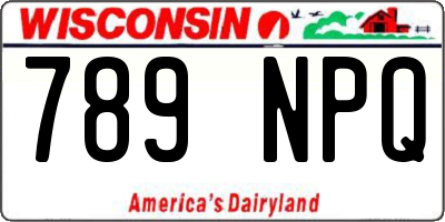 WI license plate 789NPQ