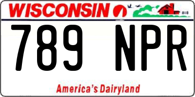 WI license plate 789NPR